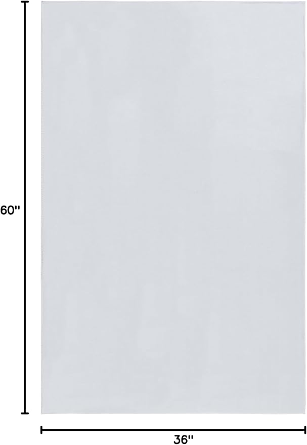 SAFAVIEH Washable Rug Faux Rabbit Fur Shag Collection - 3' x 5', Silver, Slip Resistant & Easy Cleaning, Solid Pattern, Ideal for Living Room, Bedroom, Nursery, Playroom, Boys & Girls Room (FRF100G)