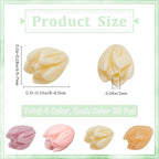 100Pcs 7x9mm 4 Colors Acrylic Flower Beads Jasmine Flower Beads Small Coral Shell Dyed Synthetic 3D Carved Cute Loose Beads Flowers for Jewelry Making Beading DIY Bracelet Necklace Earring