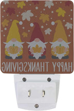 Plug in Night Light Lamp, Autumn Gnomes Thanksgiving Fall Dusk to Dawn Sensor LED Nightlight Smart Automatically Lights Bedroom, Bathroom, Kitchen, Hallway, Stairs, Energy