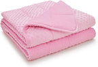TONGDADA Minky Weighted Blanket | 40''x60'',10lbs | Cozy and Soft Minky Weighted Throw Blanket | Luxury Velvet with Premium Glass Beads | Pink Minky