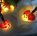 Solar Ladybug Lights, Waterproof Ladybird LED Solar Powered Decorative Fairy String Lights for Indoor Outdoor Bedroom Garden Summer Party Wedding Christmas Decoration (20FT 30Led)