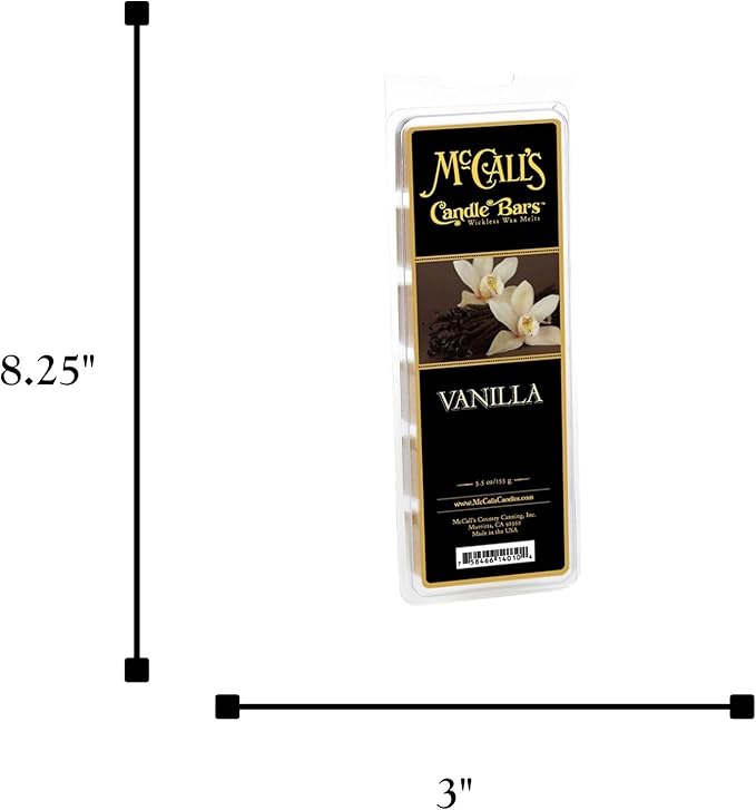 McCall’s Candles | Vanilla | Scented Wax Melt | Classic Vanilla Bean & Soft Sugar | 6-Piece Break-Apart Bar | 12–24 Hours Per Wedge | Poured in the USA | 5.5 oz