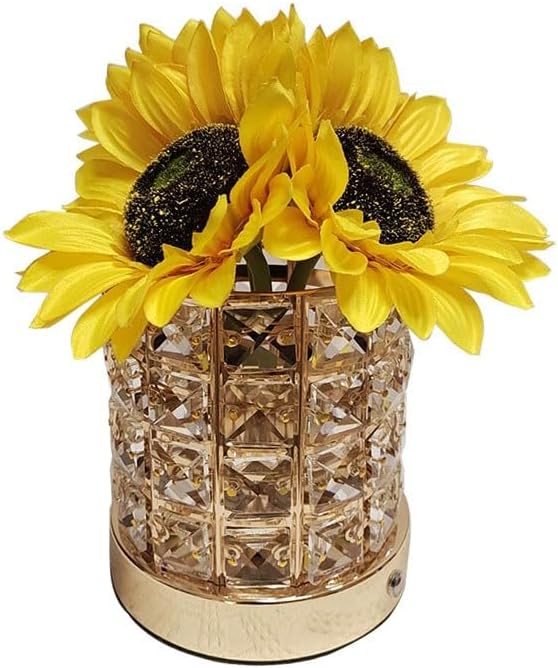 Flower Lamp with USB Charge, 3-Colour Infinitely Dimmable Artificial Sunflower LED Table Lamp, Rechargeable Cordless Touch Small Night Light, Gift Ideas for Mothers Day, Xmas, Birthday (Sunflowers01)