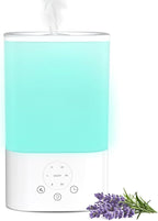 Cool Mist Humidifiers for Bedroom,3.2L Humidifiers for Baby Nursery＆Plants,7-Color Light,Oil Diffuser,Top Fill,360°Nozzle,Timer,24DB Quiet,BPA Free,Tap to Operate,White