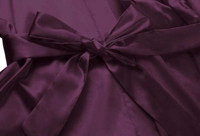 Women's Satin Short Robe Bridesmaid Bride Wedding Party Robes Silky Sleepwear Loungewear
