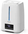 6L Top Fill Ultrasonic Humidifier - Cool and Warm Mist for Bedroom, Baby, Large Rooms & Plants, Smart Humidity Control, Aroma Diffuser, Night Light, 12H Timer, Quiet