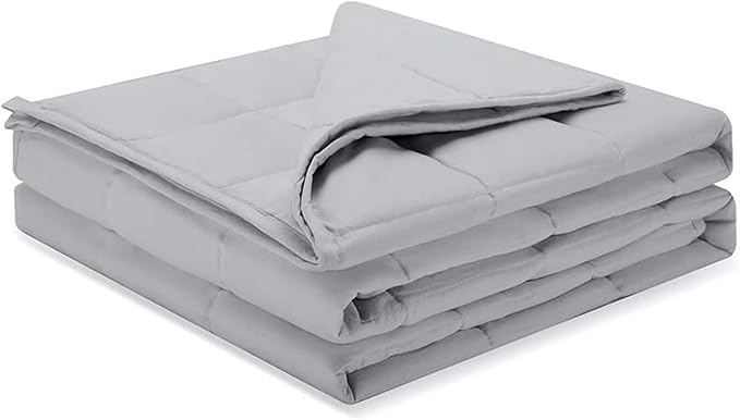 Weighted Idea Weighted Blanket for Adults (Light Grey,60"x80",20lbs) Cooling Breathable Heavy Blanket with Premium Glass Beads All-Season Soft Thick Comfort