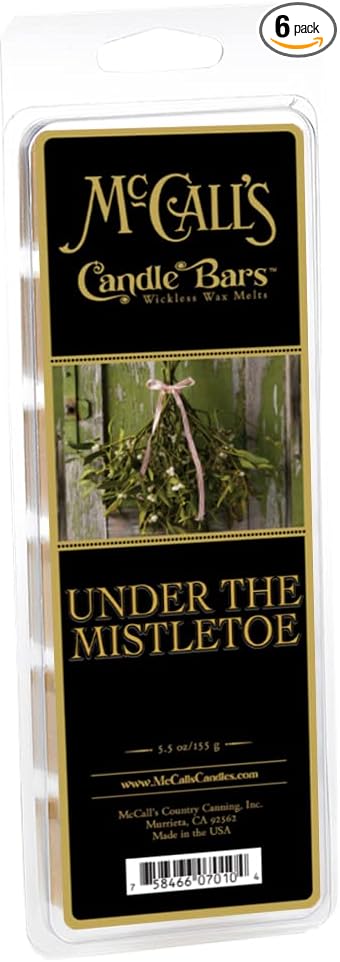 McCall’s Candles | Under The Mistletoe | Scented Wax Melt | Frosted Pine, Holly Berry & Holiday Romance | 6-Piece Break-Apart Bar | 12–24 Hours Per Wedge | Poured in the USA | 5.5 oz