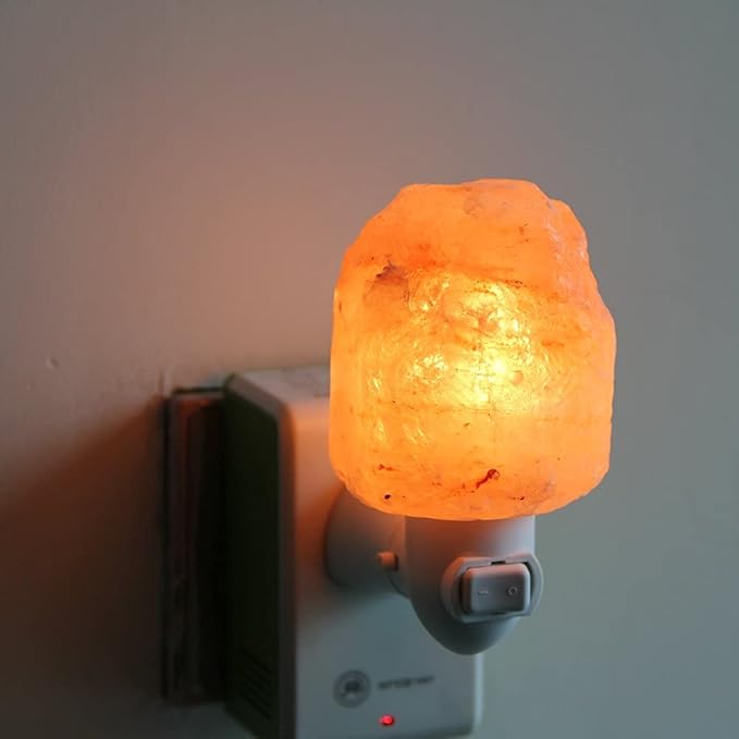 pursalt 2 Pack Himalayan Natural Salt Lamp Night Light Plug in, Certificated 360 Degree Rotatable Wall Plug with Extra 4 Replacement Bulbs for Bathroom Bedroom, Pink Crystal Rock Salt Hand Crafted