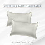 Elegant Comfort 2-Pack Cooling Viscose Satin Pillowcase Set with Hidden Zipper Closure, Silky Smooth for Hair and Skin Care-Beautiful Gift Box-2-Piece Satin Pillowcase Set, Standard/Queen, Light Jade