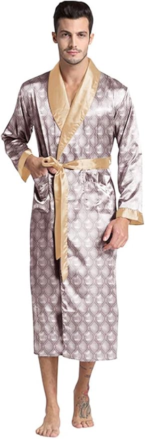 Mens Silky Satin Robe