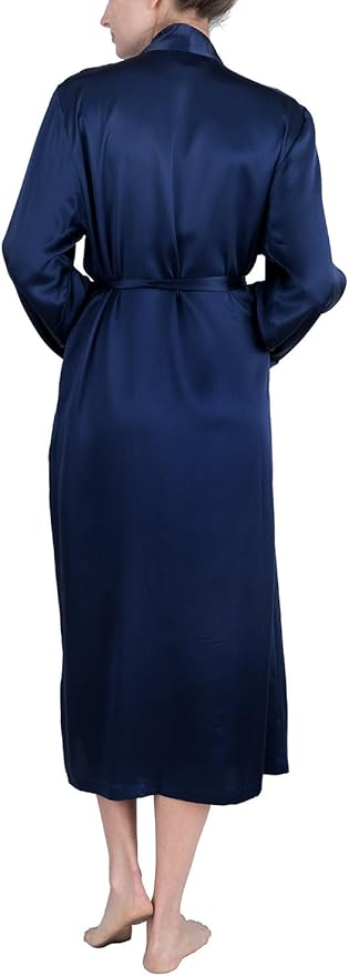 OSCAR ROSSA Women's Luxury Silk Sleepwear 100% Mulberry Silk Long Robe Kimono