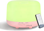 300ML Essential Oil Diffusesrs Remote Control, Aromatherapy Ultrasonic Diffuser, Cool Mist Aroma Humidfier Diffuser, 7 Color Changing LED Light, Auto-Off, Timer for Home, Room, Office, Kids.(Pink)