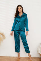 U2SKIIN Women Silk Pajamas Set, Long Sleeve Satin Pajamas for Women Sleepwear Button Down Pjs Set Two-piece