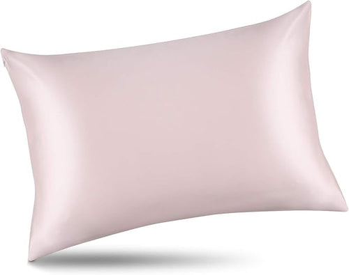 ALASKA BEAR Silk Pillowcase 200% Good Looks on You for Hair and Skin Care Soft Pillow Case with Random Color Scrunchie Gift Set Queen (1pc, Pale Pink)