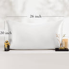 Vielit Standard Satin Pillowcase for Hair 2pc,Similar to Silk Pillow Cases,Easier Care Than Silk Pillowcase,Gifts for Women Men,Cream White,20x26 & Envelope Closure and 2 Satin Scrunchies