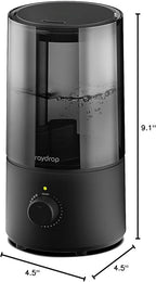 raydrop Humidifiers for Bedroom, raydrop Cool Mist Humidifiers for Babies, 1.0L Quiet Ultrasonic Humidifier, Space-Saving, Filterless, Auto Shut Off - (0.26 Gallon, US 110V)
