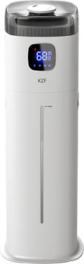 KZF Large Humidifier for Bedroom, 9L/2.5Gallon Ultrasonic Cool Mist Humidifier with Humidistat, 360°Nozzle, 350ML/H Big Mist Level, Suitable for Kids Room Livingroom Yoga Office Plant，White