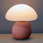 Cute Small Mushroom Lamp, PE Lampshade, Ceramic Base, Adjustable Light Color and Brightness with Power-Off Memory, Safe USB Powered, LED Mushroom Light for Bedroom Living Room (Pink)