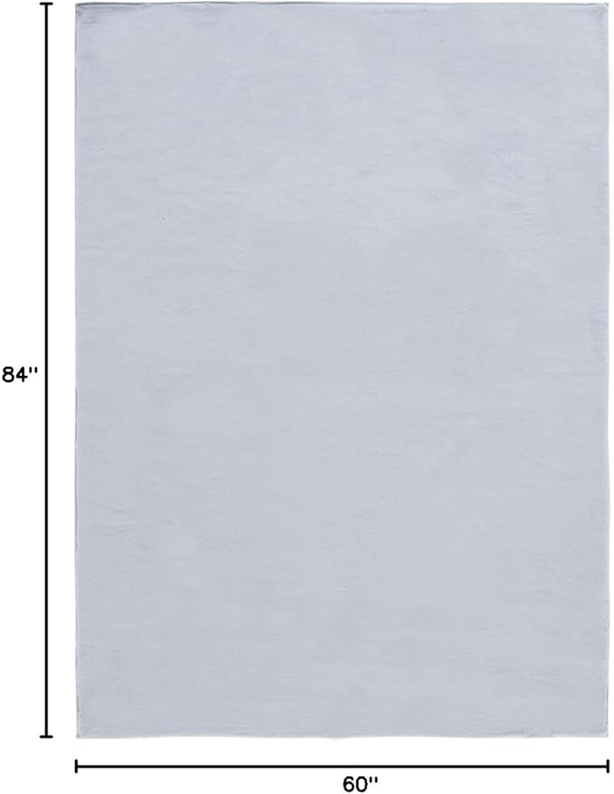 SAFAVIEH Washable Rug Faux Rabbit Fur Shag Collection - 5' x 7', Silver, Slip Resistant & Easy Cleaning, Ideal for Living Room, Bedroom, Kids Playroom, Nursery, Dining Space (FRF976G)
