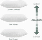 CHxxy Shredded Memory Foam Pillows – Adjustable Loft, Orthopedic Support for Side/Back Sleepers, Pressure Relief for Cervical Spine, Machine Washable (Queen Size)