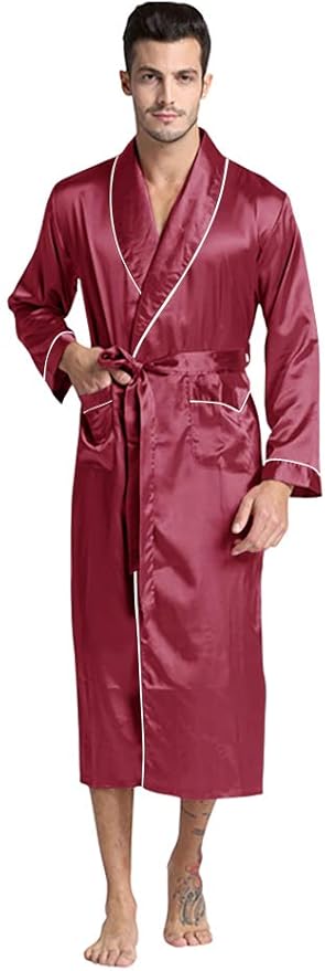 Mens Silky Satin Robe