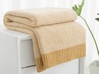Carriediosa Heather Throw Blanket 60" X 80" Twin, 400GSM Ultra Soft Microfiber Fuzzy Fluffy Reversible Knitted Blankets Cozy Plush Lightweight and Warm Fall Throws for Couch, Bed, Sofa, Yolk Yellow