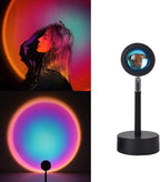 Eternal Sunset Projection LampRomantic Display in Party Bedroom Living Room, Sunset Projector for Living Room Bedroom Hotel Restaurant Decor Live Stream Ins Photography TikTop (Rainbow)