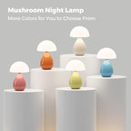Mushroom Lamp, Vintage Small Table Lamp for Bedroom, Ice Crack Ceramic LED Night Light for Kids, Mid Century Modern Bedside Lamp for Nightstand, Living Room, Home Decor Gift Ideas for Women, Orange