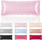 Pink Satin Pillowcases Body Pillow for Hair and Skin,Pink Body Pillow Silk Pillowcase with Envelope Closure Princess Room Decoration