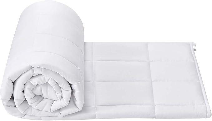 TONGDADA California King Size Weighted Blanket | 90''x108'',40lbs | Perfect for Couples,Designed for Heavy Weight Enthusiasts | Premium Cotton Material with Glass Beads | White