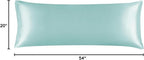 BEDELITE Satin Body Pillow Cover, Super Soft and Cooling Body Pillow Pillowcase for Hair and Skin, Breathable Silky Full Long Pillowcase Cover(20"x54", Blue Grey)