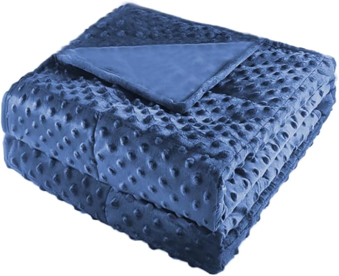 ALANSMA Reversible Weighted Blanket for All Season, Luxury Velvet, Warm and Cool, Adult 5Lb Blue Weighted Blanket, Enjoy Sleeping Anywhere(Blue,36"x48" 5lbs)