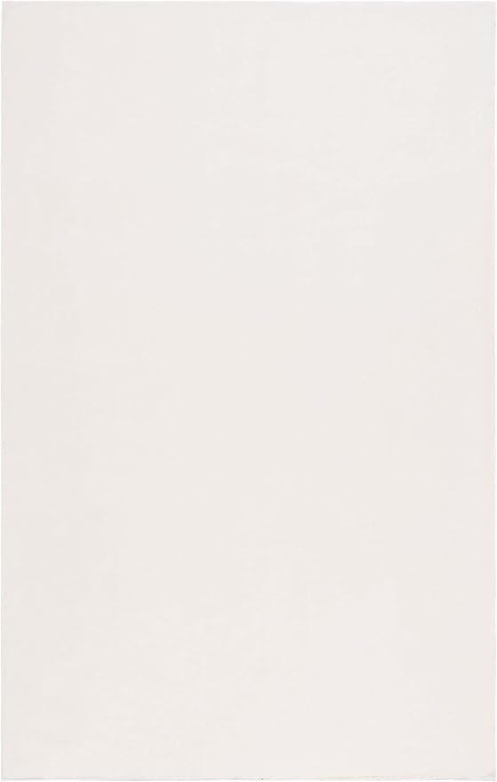 SAFAVIEH Washable Rug Faux Rabbit Fur Shag Collection - 4' x 6', Beige, Slip Resistant & Easy Cleaning, Ultra Plush Thick Pile, Ideal for Living Room, Bedroom, Nursery, Boys & Girls Room (FRF100B)