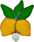 CHEZBABY Stained Glass Night Light Plug into Wall Lamp Decorative Accent Nightlight for Hallway Bedroom Bathroom Kitchen Home Décor(Lemon)