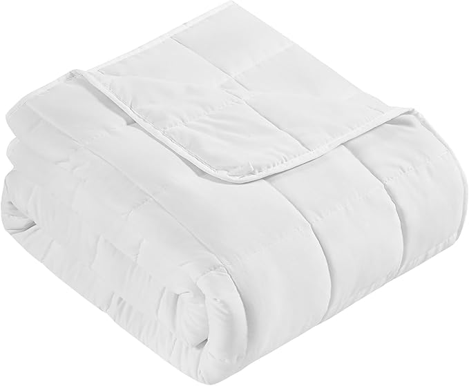 CuteKing Weighted Blanket for Adults: Weighted Blanket with Premium Glass Beads - Breathable Heavy Blanket for Comfort Sleep - Thick Blanket for Adult All Season (12lbs, 48"x72", White)