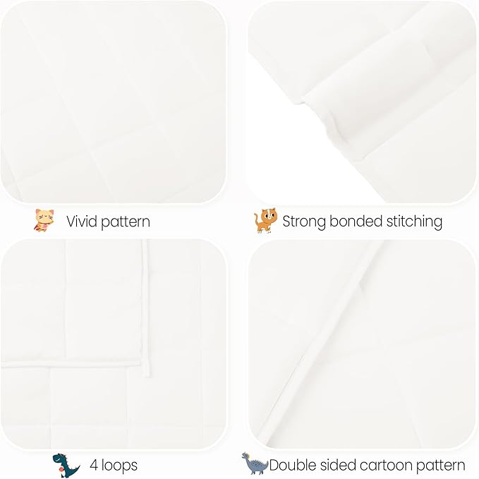 HOSUKKO Weighted Blanket - 5 lbs White Heavy Blanket - Breathable Blanket(36 * 48 inches, 5 lbs)