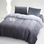 CLOTHKNOW Grey White Velvet King Size Comforter Set Gray Gradient Bedding Comforter Sets Soft Silver Comforter with 2 x Pillow Cases