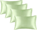 BEDELITE Satin Pillowcase for Hair and Skin, Super Soft Similar to Silk Pillow Cases 4 Pack with Envelope Closure, Cooling Pillowcases for Women Men (20"x40" King Size, Gleam)