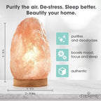 d'aplomb 100% Authentic Natural Himalayan Salt Lamp;Large Hand Carved Natural Chunk Pink Crystal Rock Salt from Himalayan Mountains; Dimmer Cord; 12 lbs
