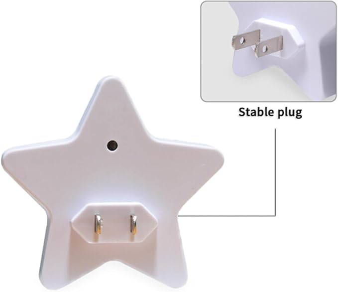 susiyo Plug in Night Light Autumn Pattern Peach Color Pumpkins Cute Star Shape Nightlight for Bedroom Hallway Stairs