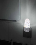 Night Light Plug into Wall, Spring Summer Flowers Floral Leaves Striped Lines Orange Green Peach White Popsicle Shape Night Light LED Nightlight with Light Sensors for Kids Bedroom Hallway