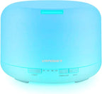 URPOWER Upgraded 500ML Essential Oil Diffuser Humidifiers Ultrasonic Aromatherapy Diffusers with 4 Timer Settings and Waterless Auto Shut-Off for Home Office Living Room Yoga Spa