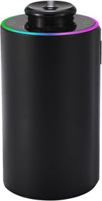 Waterless Essential Oil Diffuser with 8 Color LED Night Light, 3 Mist Levels & Timers, Portable Rechargeable Aromatherapy Diffuser for Home Car Room Studio Office, Black Metal (Black)