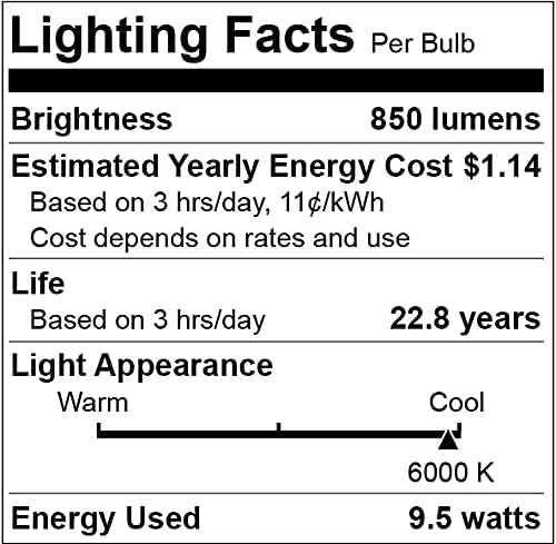 Qualilux Dusk to Dawn Light Bulbs Outdoor 850 Lumen, 60W Equivalent, Daylight Deluxe 6000K, LED 9.5W, A19, E26 Base, 4-Pack, HQ-H010