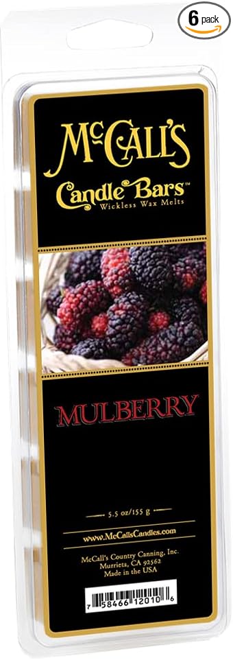 McCall’s Candles | Mulberry | Scented Wax Melt | Sweet, Tart & Juicy Fresh Mulberries | 6-Piece Break-Apart Bar | 12–24 Hours Per Wedge | Poured in the USA | 5.5 oz