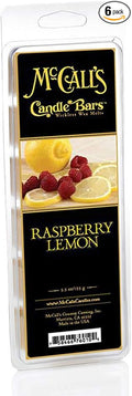McCall’s Candles | Raspberry Lemon | Scented Wax Melt | Tangy Lemon, Ripe Raspberries & Bright Citrus | 6-Piece Break-Apart Bar | 12–24 Hours Per Wedge | Poured in the USA | 5.5 oz