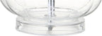 JONATHAN Y 28.5" Clear Glass Teardrop LED Table Lamp Set of 2 for Living Room Bedroom Nightstand, White Linen Shade Modern Transitional Bedside Desk Lamp (JYL1079C-SET2)