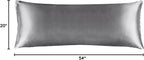BEDELITE Satin Body Pillow Cover, Super Soft and Cooling Body Pillow Pillowcase for Hair and Skin, Breathable Silky Full Long Pillowcase Cover(20"x54", Dark Grey)