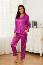 U2SKIIN Women Silk Pajamas Set, Long Sleeve Satin Pajamas for Women Sleepwear Button Down Pjs Set Two-piece